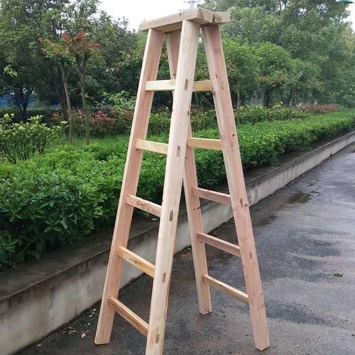 梯子 家用人字梯木梯子双侧梯实木梯装修工程木梯工地木梯木梯
