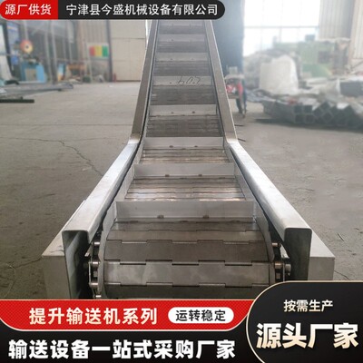 不锈钢链板FLB升提机重型流线水吨包输送机低噪音链升板式爬坡提