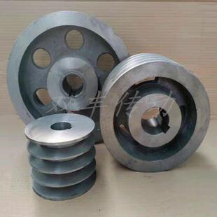 三角皮带轮B型4槽铸铁电机内径键槽轮外径100至500mm四槽4B皮带盘