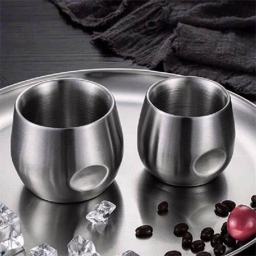 Double Wall Stainless Steel Espresso Cup 150ml 200ml