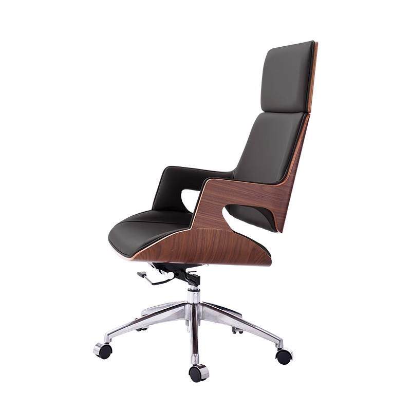 简约电脑椅办公转椅大班会议椅家用书房椅舒适久坐升降实木老板椅