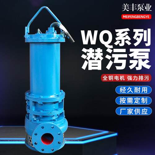 铸铁潜水泵大吸力大口径潜水排污泵污水泵WQ11kw防汛排涝污水泵