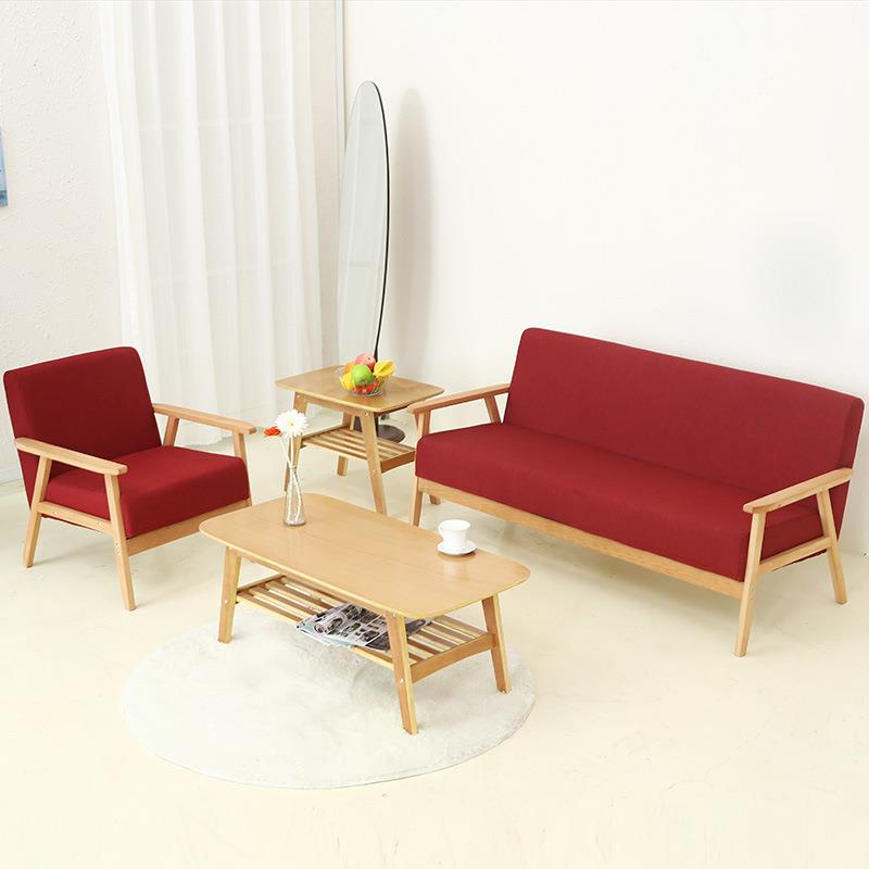 实木可拆洗布艺单人JH201双人三人沙大发小家户型用厅椅子现代客