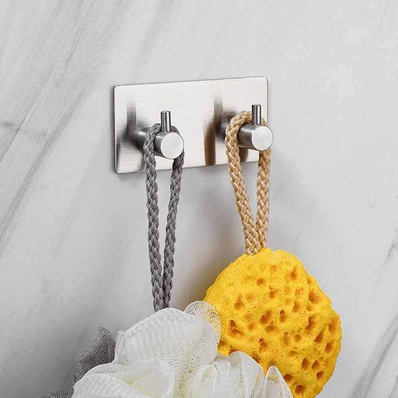 挂钩304不锈钢贴墙门后挂壁免打孔强力五金挂衣钩金属衣帽钩粘钩,家庭/个人清洁工具,粘钩,淘宝优惠券,粉丝福利购,淘宝优惠卷