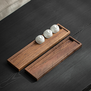 木质茶杯收纳架单层实木晾杯架杯子置物架茶具沥水杯托茶道配件