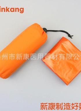 新康供应加厚型户外应急急救毯保温毯睡袋PE 橙色 91x213cm带口哨