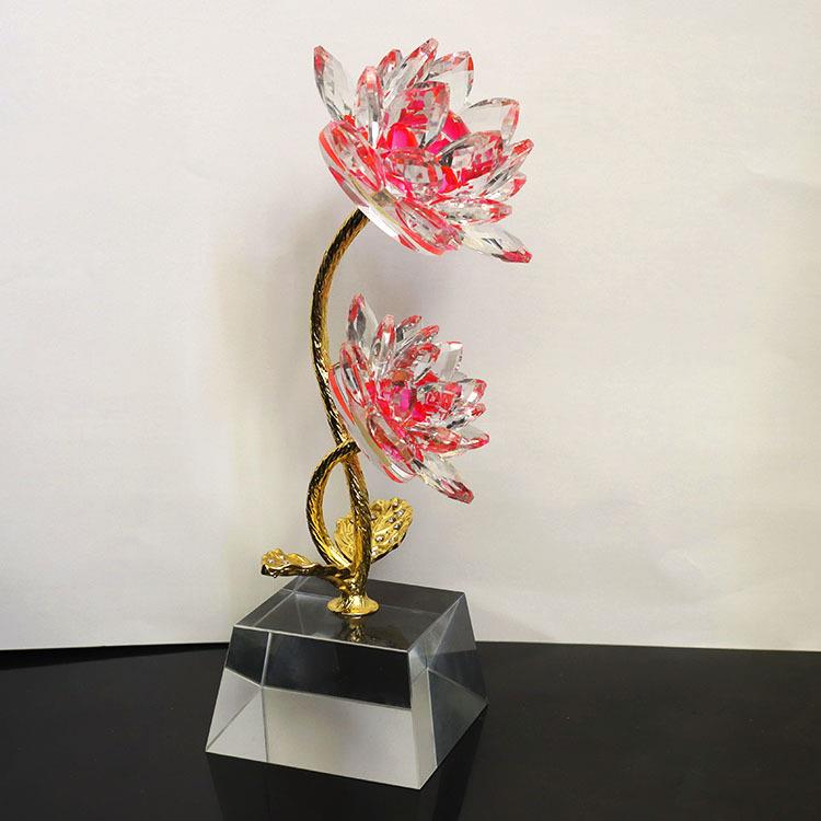 新款水晶玻璃莲花摆件手机眼镜珠脚轮/万向轮