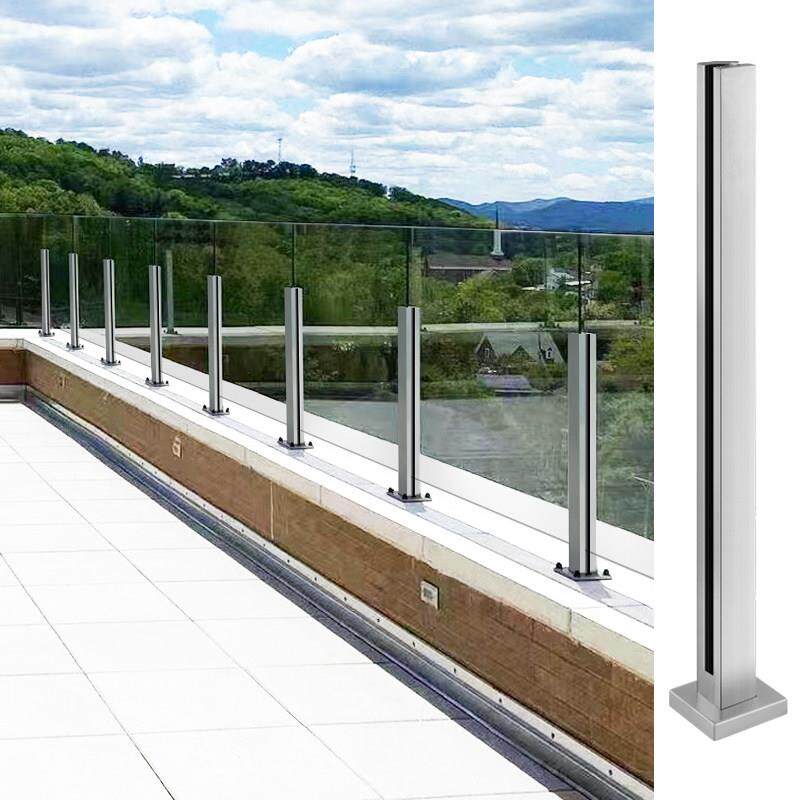 304不锈钢阳台玻璃护栏室内外阁楼栏杆围栏 现代玻璃楼梯扶手立柱
