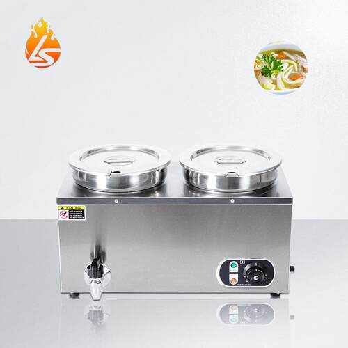 商用双头7L保温汤桶不锈钢食物暖汤炉暖菜煲自助餐厅加热保温汤池