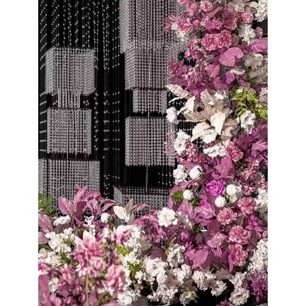 水晶珠帘昭华路引婚礼现场吊顶布置道具婚礼堂舞台摆件水晶串婚礼