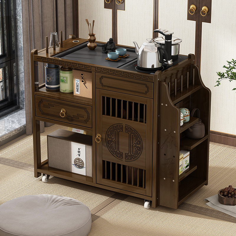 茶车移动茶台家用小茶台多功能实木茶水柜茶盘套装一体茶桌泡茶车