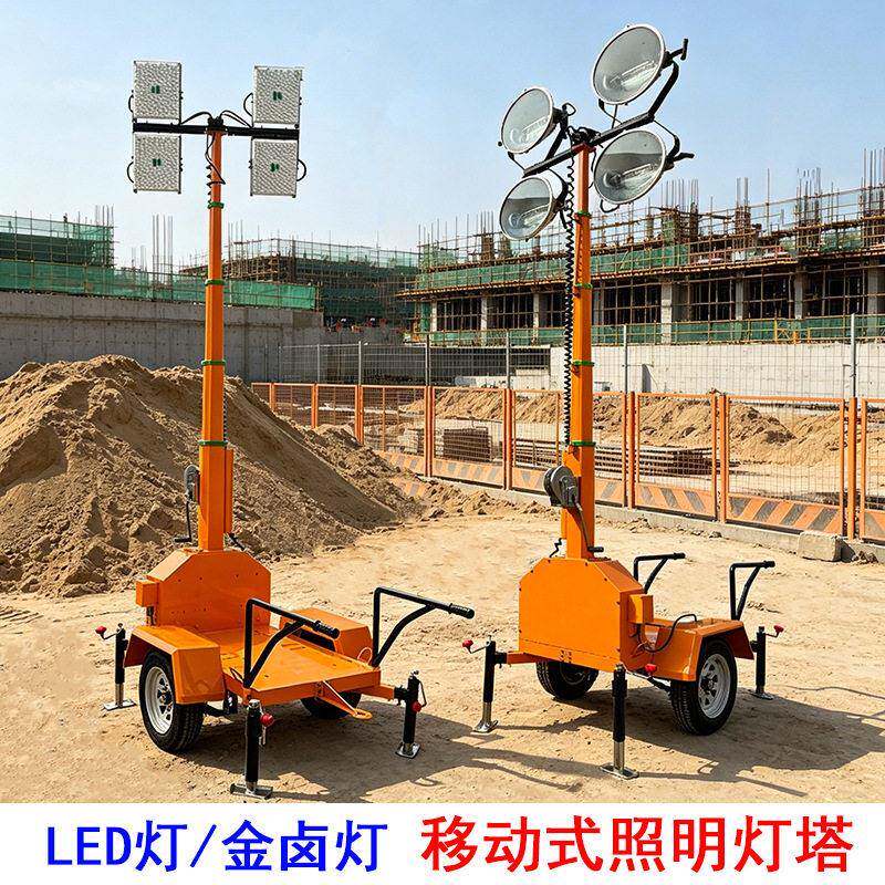移动式升降灯塔拖车式金卤灯LED灯照明灯车light tower HMF966