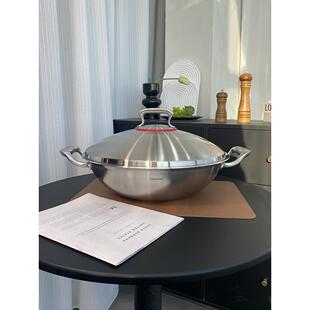 卓鼎18/10不锈钢36cm放大全钢锅盖炖双耳锅