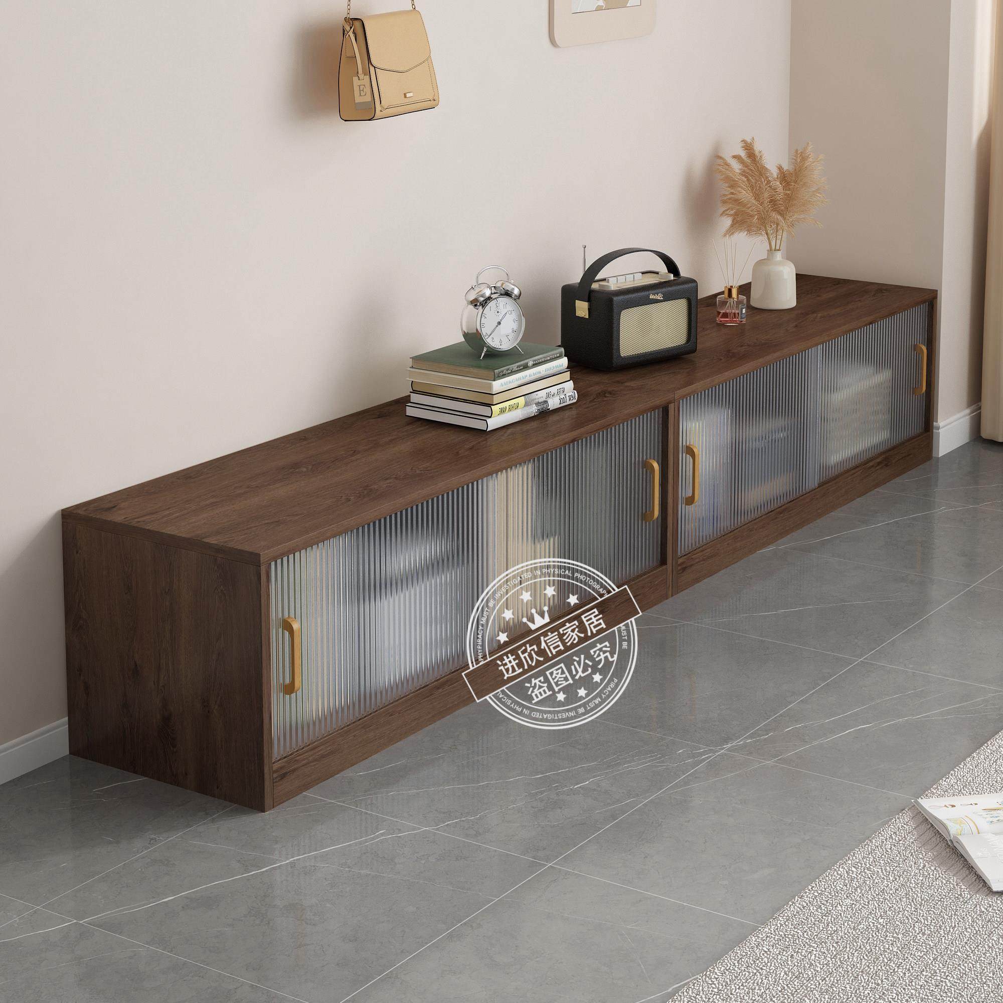 实木定制飘窗柜地柜阳台柜矮柜带门矮柜长条柜收纳柜书柜组合松木