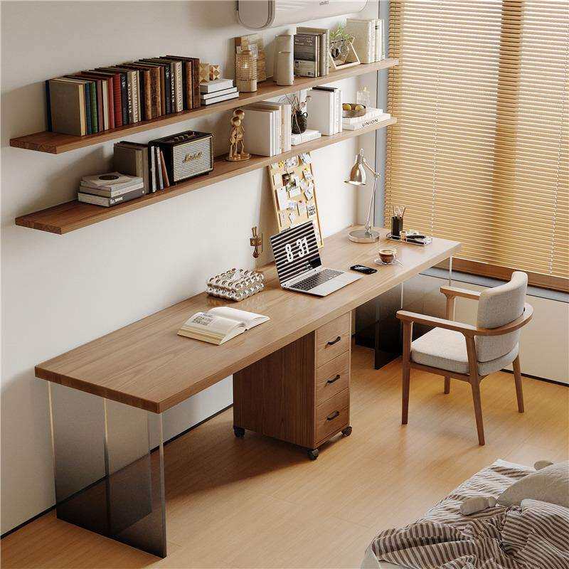 全实木书房书桌学生家用学习桌家用台式电脑桌长方形办公桌工作台
