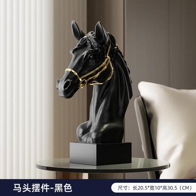 正品高级感石艺术头摆件膏雕塑装轻奢客厅酒马柜办公室展示柜装软