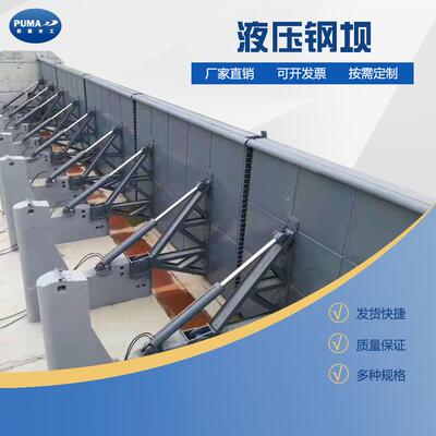 厂家钢坝闸液压钢坝闸门拦河坝大跨度水利钢制翻板闸门