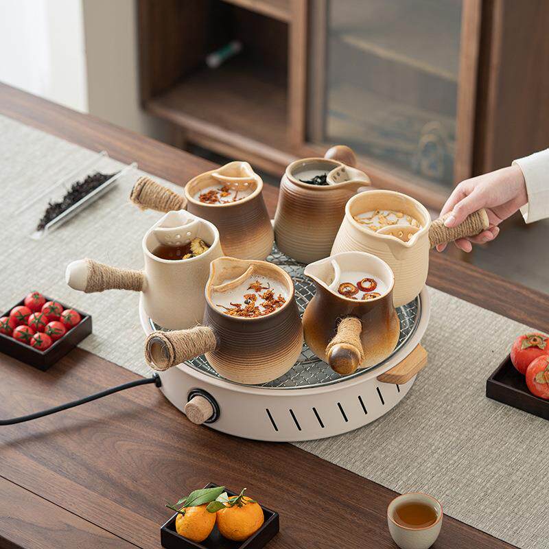 围炉煮茶烤火炉套装器具全套冬日电炉烧烤炉家用室内电陶炉电围炉