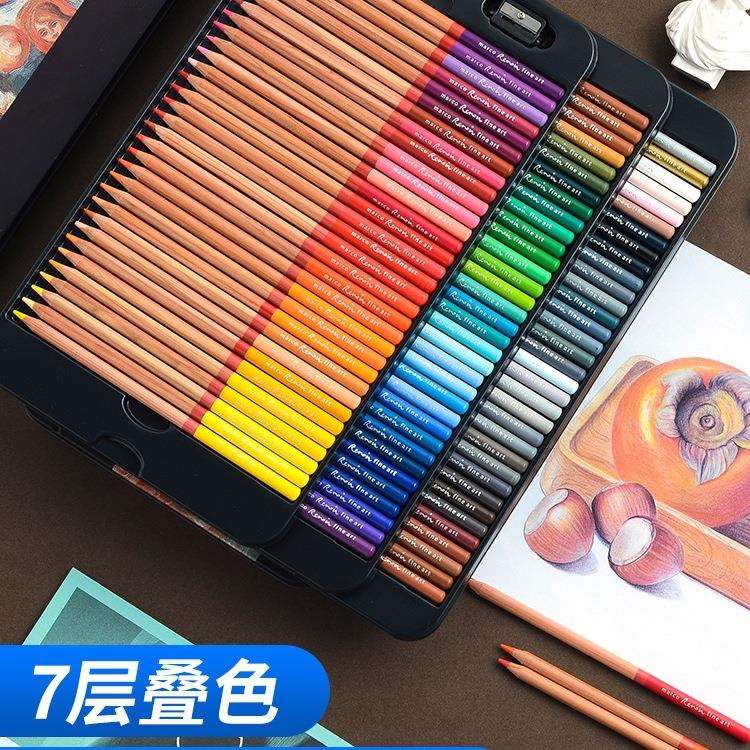 Marco马可彩色画笔雷诺阿画画油性水溶性120色儿童彩铅笔专业美术