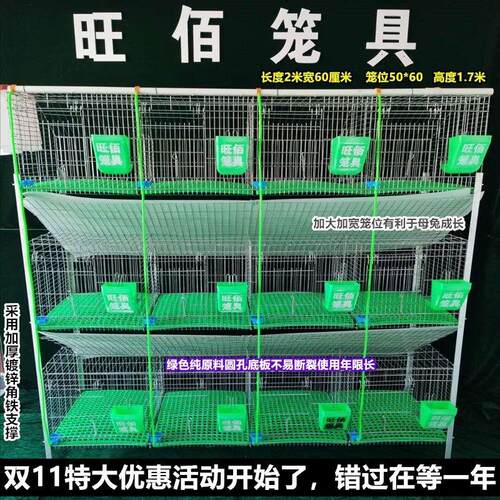 兔笼养殖笼 12位加粗加密热镀锌免清粪子母兔笼阶梯兔子笼子旺佰