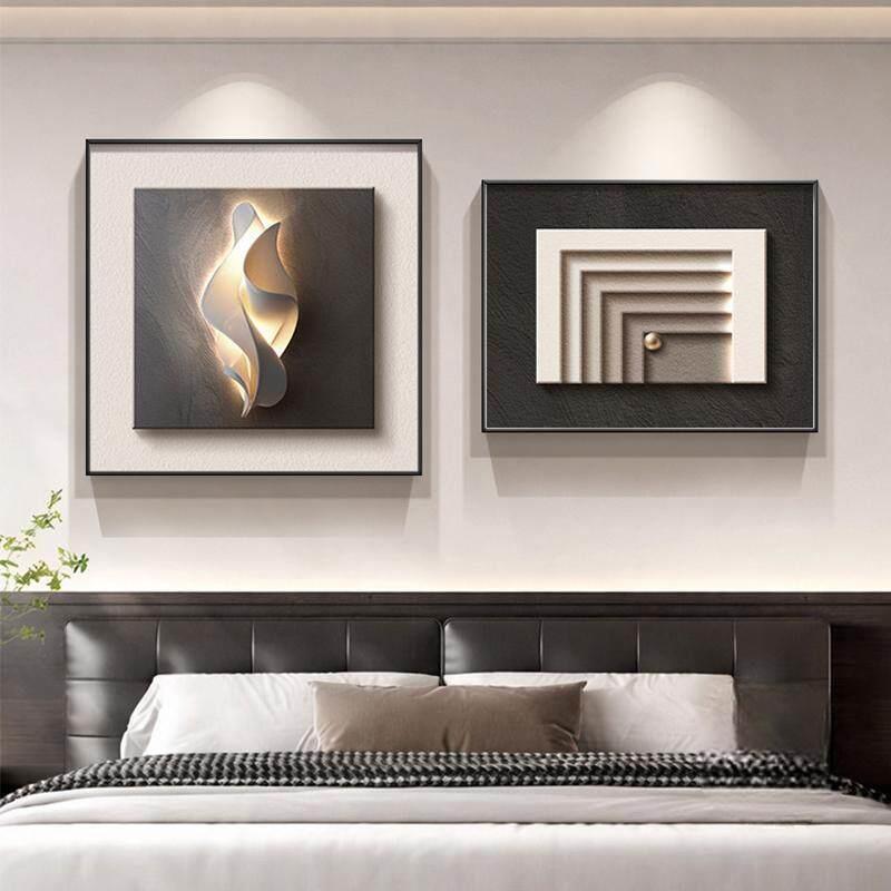 现代轻奢卧室床头装饰画高级感立体餐厅挂画2026新款房间主卧壁画