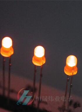 F3雾状白发橙 3mm圆头雾状白发橙灯橙色橙光 磨砂 光立方led灯珠