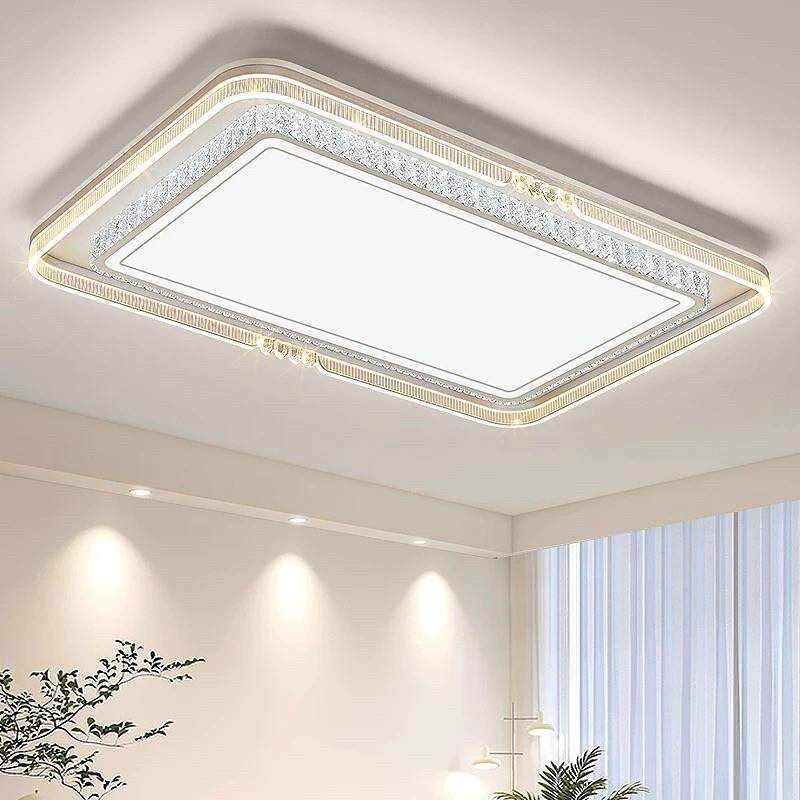 客厅客厅灯2025新款简约水晶灯智能主灯LED吸顶灯套餐灯具