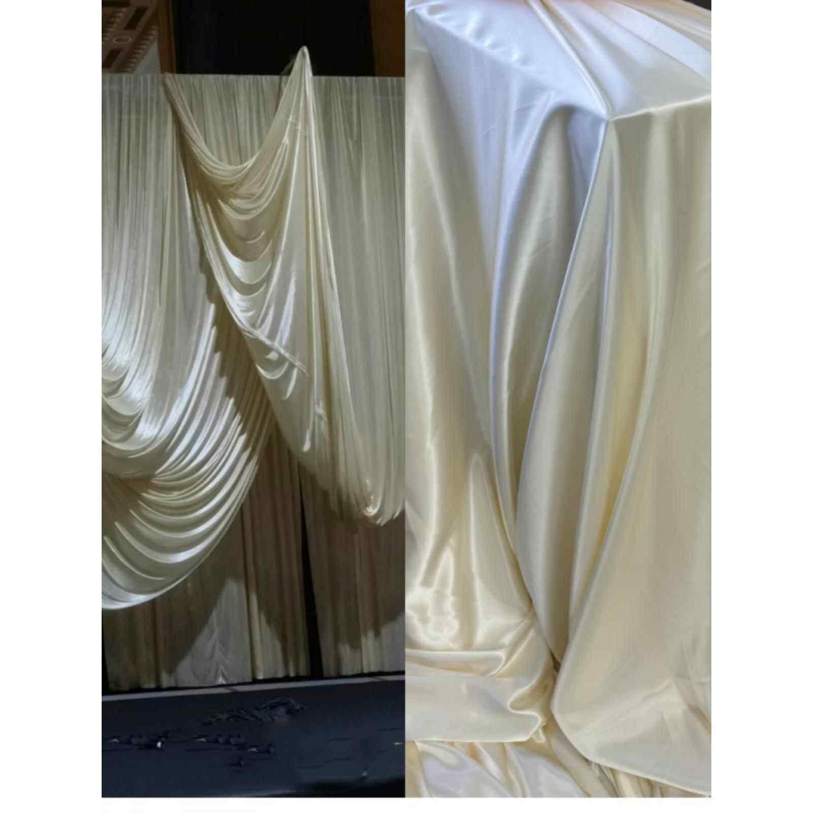 米色奶油色香槟色韩式婚礼亮光绸缎 缎面婚庆背景派对布 DIY桌布