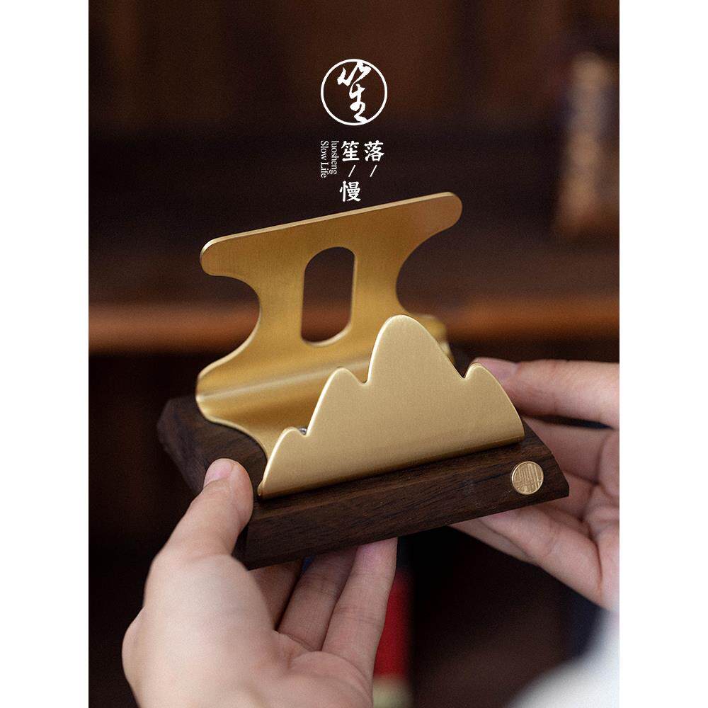 落笙普洱茶饼架子茶叶展示架托实木摆放架盘子支架摆件功夫茶配件