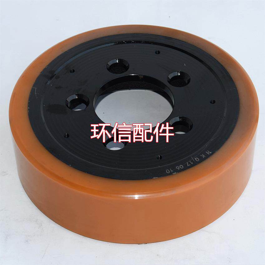 现货力达驱动轮248*75/82(5孔)PU轮聚氨酯轮电动搬运车配件
