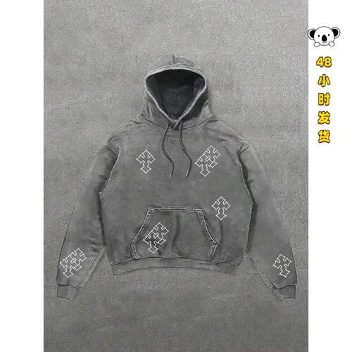 R 21646 Angel print hooded sweatshirt 天使图案连帽卫衣
