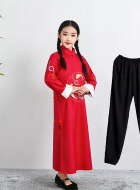 儿童相声服灯笼裤民国中国风宽松束脚演讲朗诵舞台演出服裤子薄款