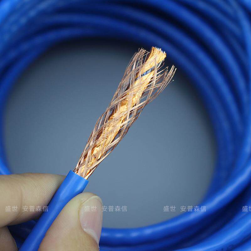超六类双屏蔽网线纯铜双绞线sftp cat6类铝箔带编织网络线缆300米
