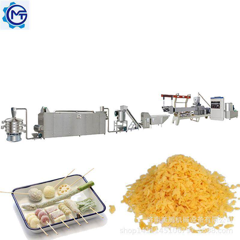 膨化机加工面包糠工艺流程参数不吸油裹片雪花片生产机器设备