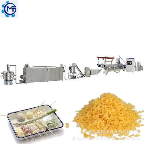 膨化机加工面包糠工艺流程参数不吸油裹片雪花片生产机器设备
