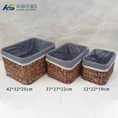 编手工12439织田收纳葫篮水芦草收纳框编织海藻收纳盒草编园筐