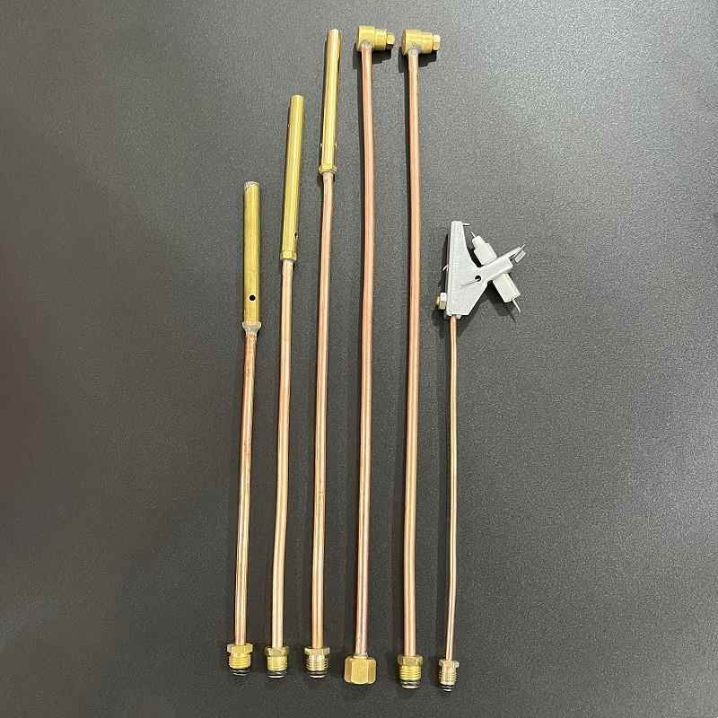 猛火灶引火管铜管中压瓦斯炉总成电子喷射管火种喷嘴瓦斯炉配件