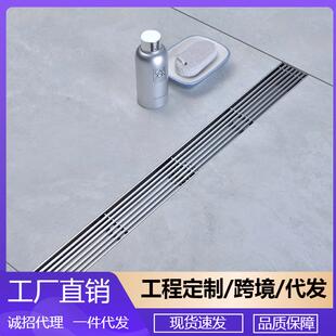 304不锈钢拉丝卫生间淋浴房排水道防臭防堵长条形隐藏地漏DL2226