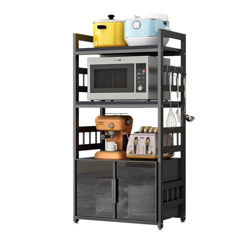 34层极简轻奢风钢化玻璃门厨房置物架落地微波炉烤箱架电器收陵星,厨房/烹饪用具,厨房抽屉置物架,淘宝优惠券,粉丝福利购,淘宝优惠卷