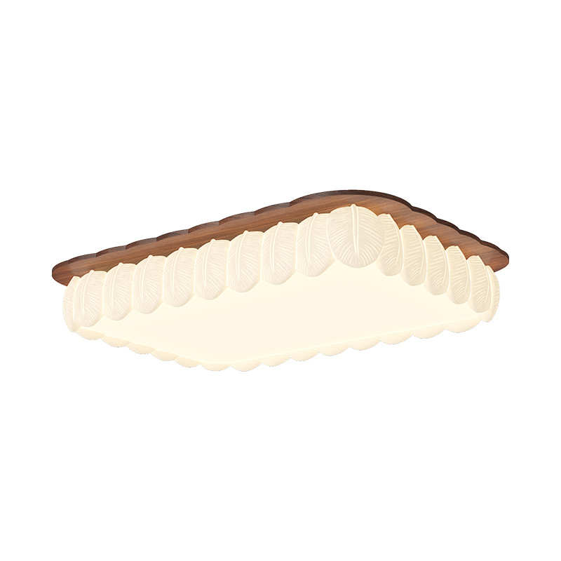 迪格雅法式奶油风客厅吸顶灯创意个性羽毛温馨卧室民宿胡桃木灯具