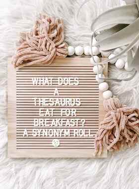 ins北欧风橡木字母板桌面装饰留言板摆件儿童房饰品拍照道具摆件