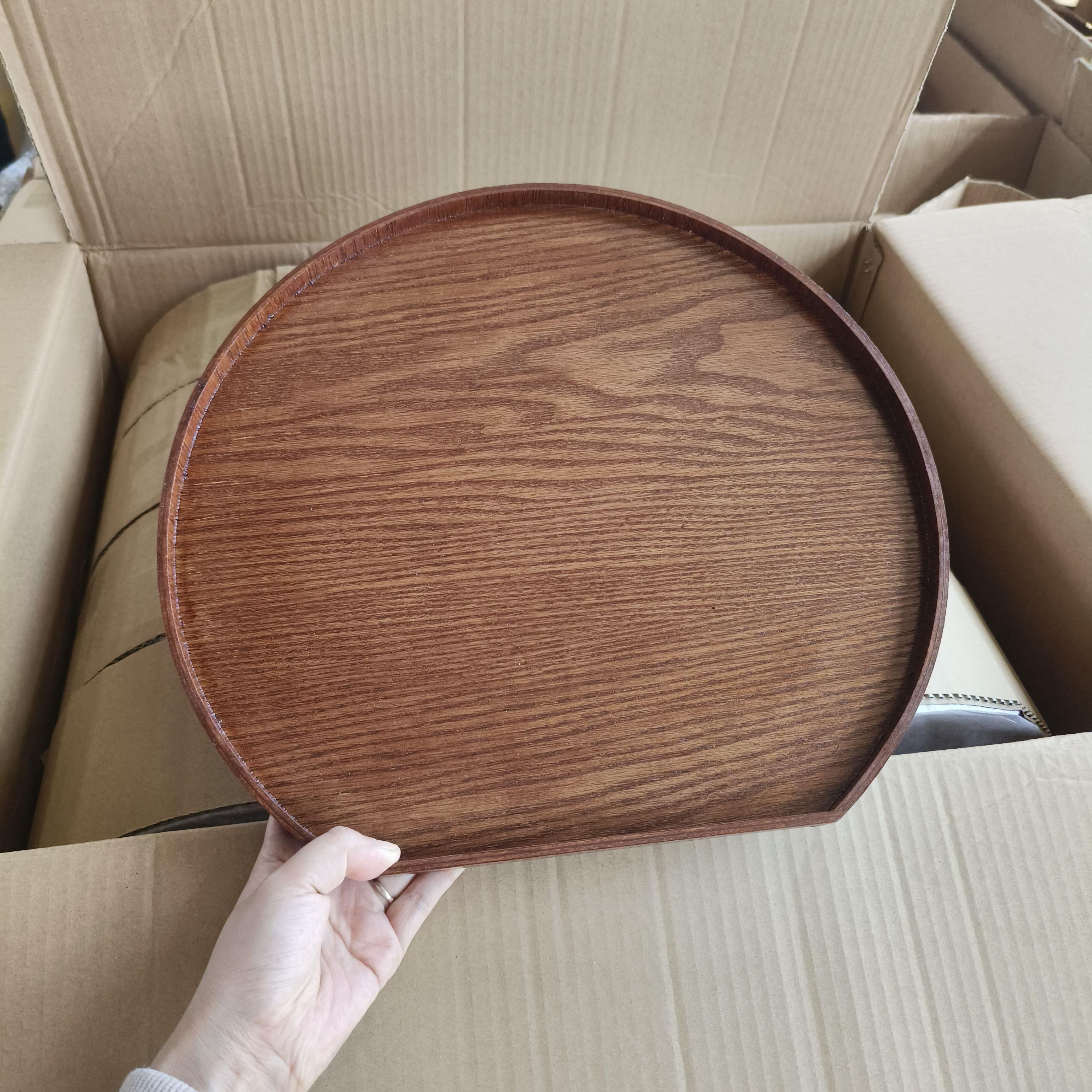 半月托盘33*36CM 水曲柳木 拍照道具一人食搭配木托盘
