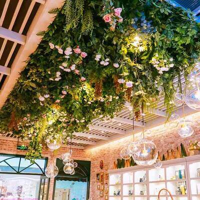 直销仿真绿植顶装tb-74799饰天花板植婚物网红直播吊间树墙藤庆假