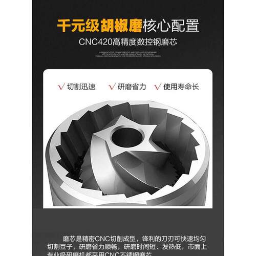 全钢不锈钢芯碳钢芯家用胡椒器胡椒粒手动研磨器研磨瓶胡椒粉新品