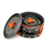 热卖 人套锅带茶壶炊具三件套 户外野营套锅茶壶组合2