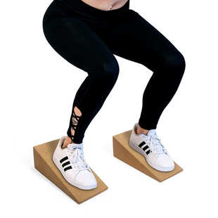 板瑜伽训练抬高砖拉伸平软木健身蹲抬脚跟块深楔形举重小腿坡道斜