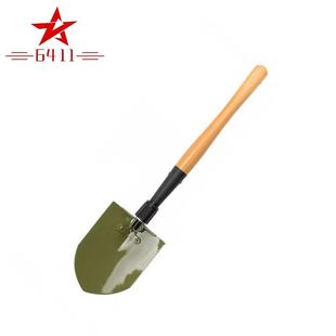 6411工兵铲木柄多用途工兵锹户外铲子探险铁锹旅游车载便携锹