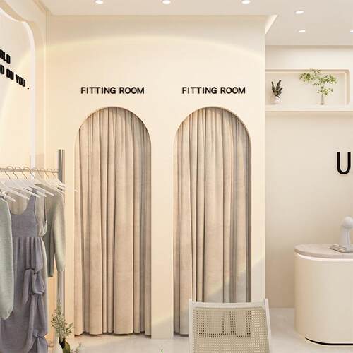 试衣间FITTING ROOM立体自沾立体简约亚克力字服装店装饰门牌贴