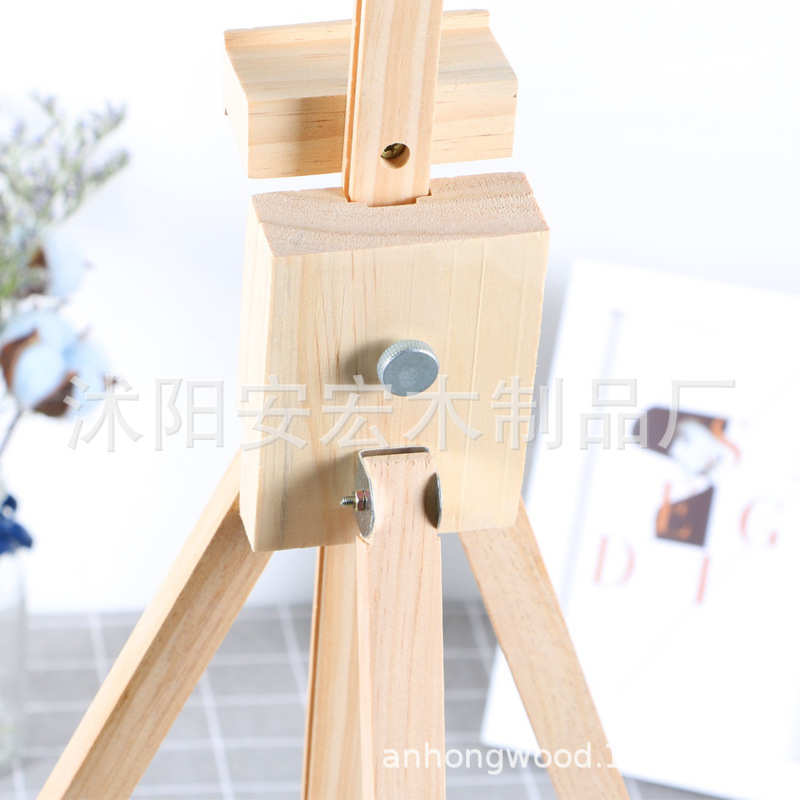 可展架支架厂宏台式松木可折叠4k整件画框安画架画架价伸缩批发油