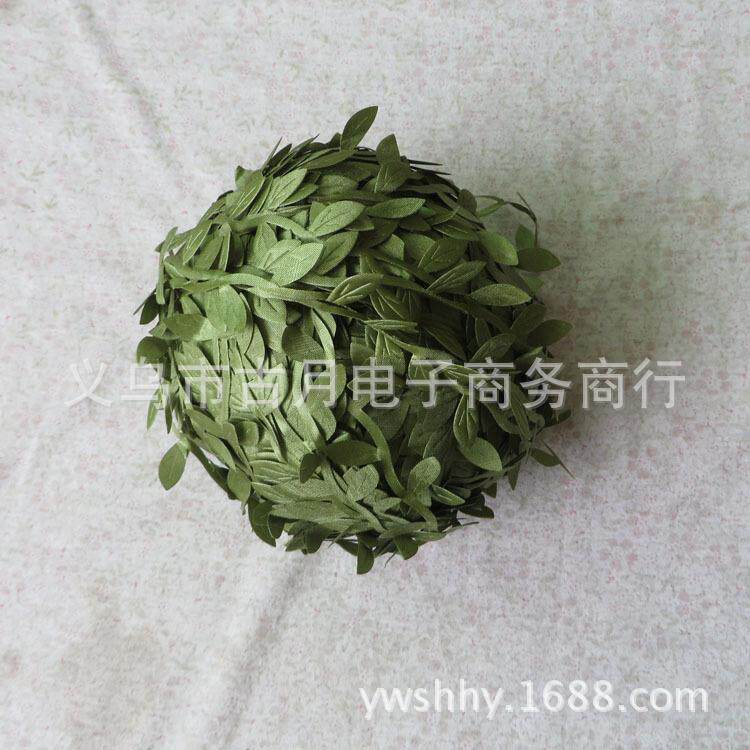 花亦花厂家供应仿真柳叶花环编织200米绿色藤条家居装饰藤条现货
